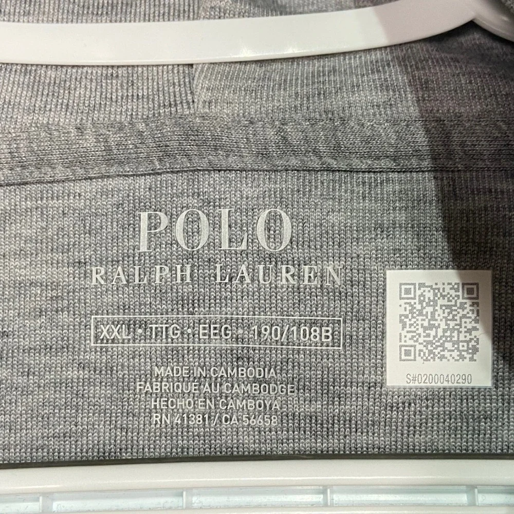 Polo Ralph Lauren Men's XXL Full‎ Zip Hoodie Grey Classic Fit Pockets Pony NWT